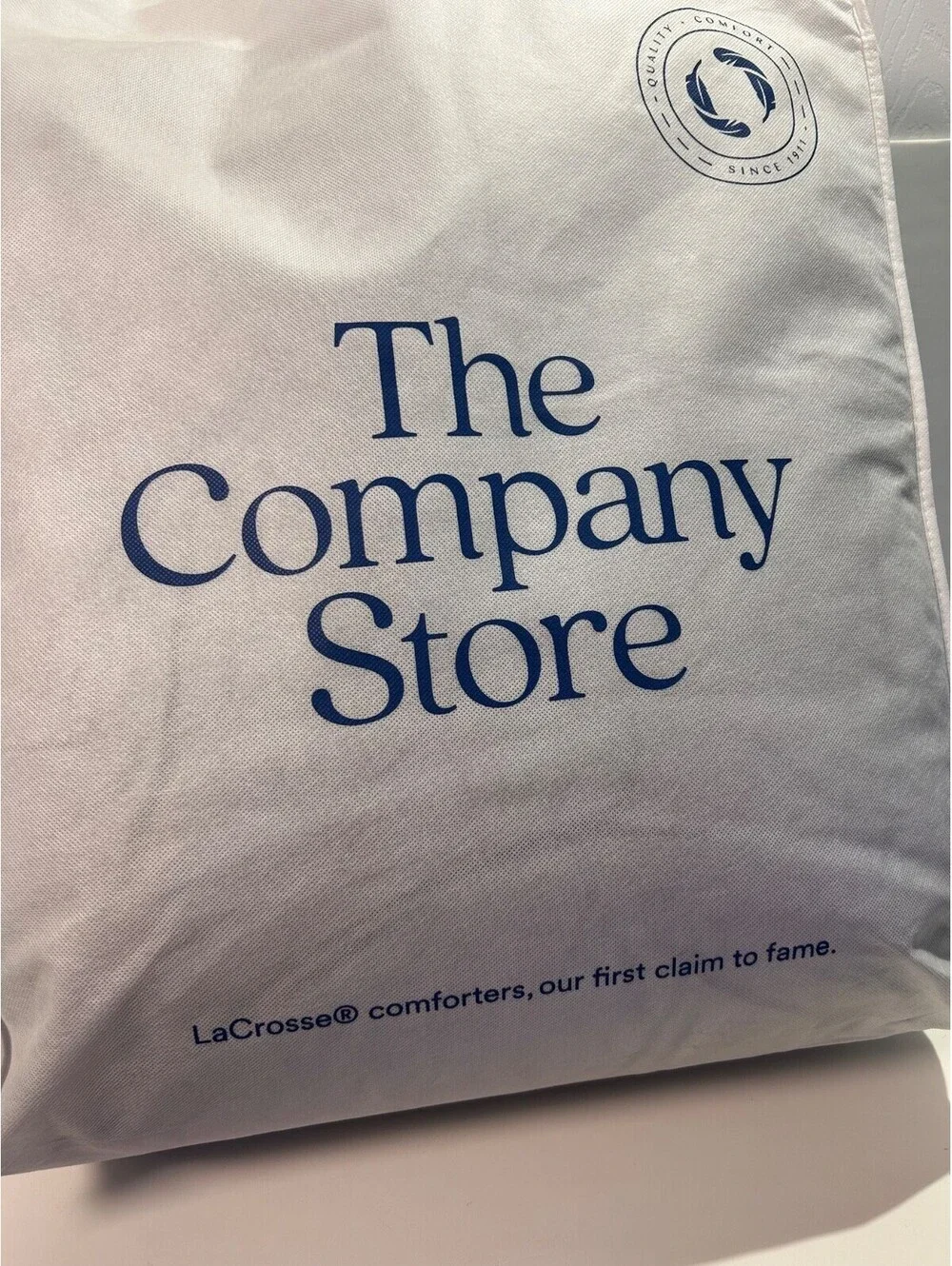 The Company Store LaCrosse RDS Down Extra Warmth Comforter Full Light Gray New